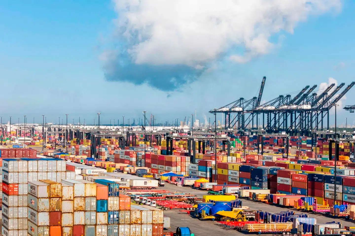 Her ses et billede fra havnen i Houston i den amerikanske delstat Texas den 20. september.