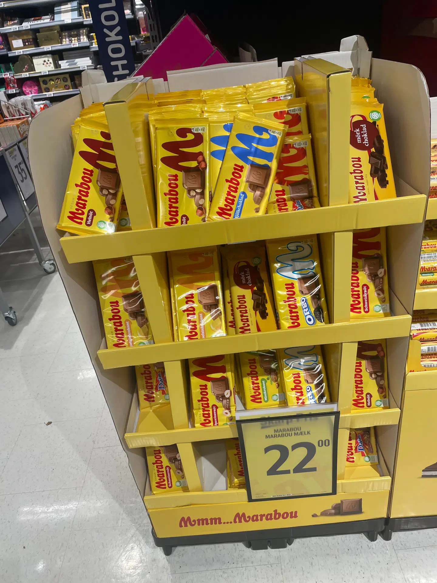 Her ses tilbudet på Marabou hos Føtex.