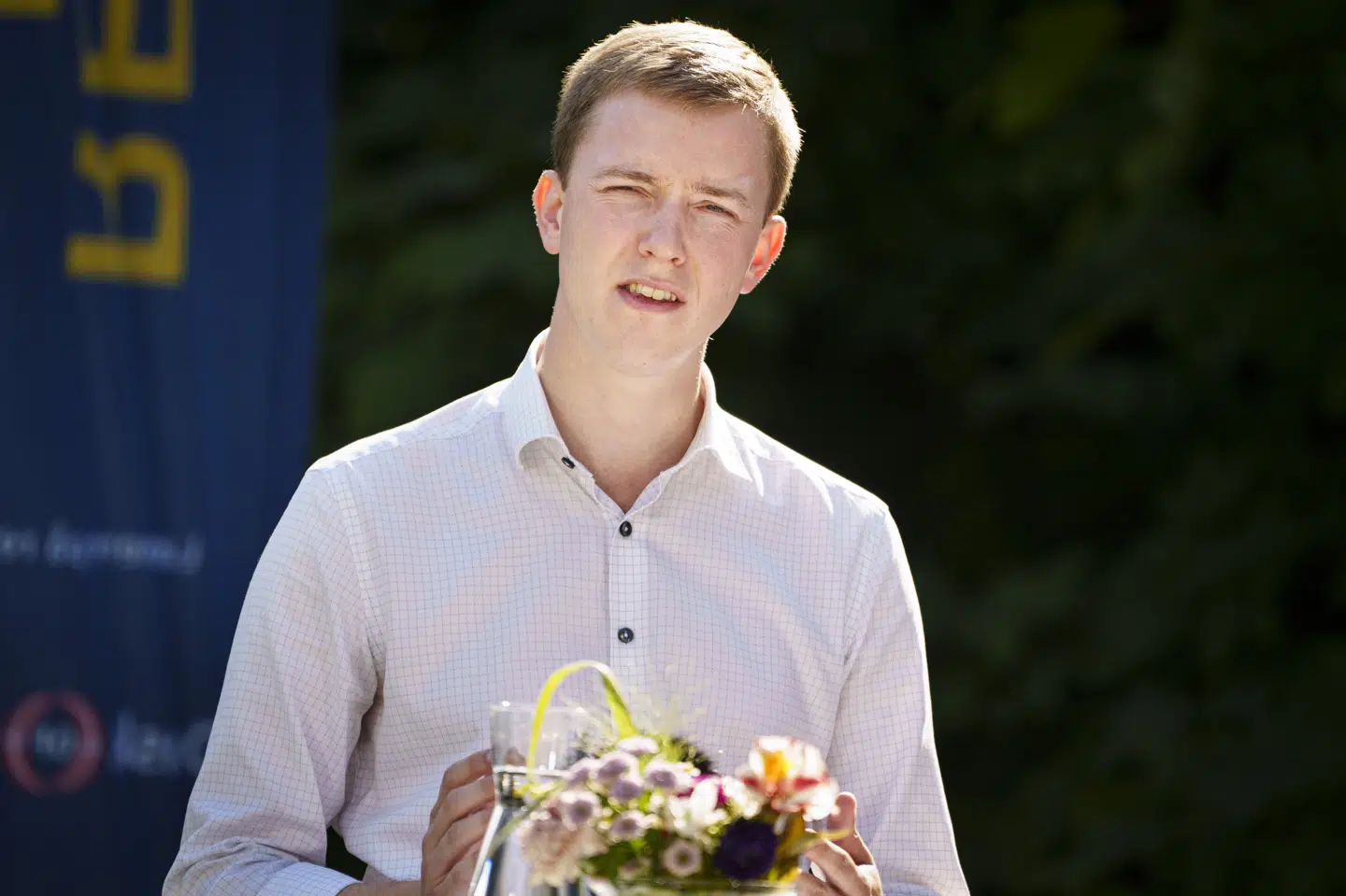 Udlændingeordfører Mikkel Bjørn (DF), der her taler ved Dansk Folkepartis sommergruppemøde i år, skal være partiets spidskandidat i Københavns Omegns Storkreds ved næste valg. (Arkivfoto).