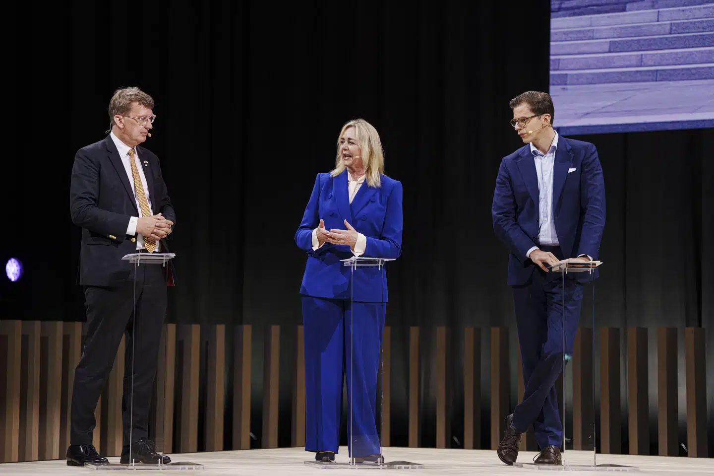 Troels Lund Poulsen (V) var torsdag i debat med sine formandskolleger Mona Juul (K) og Alex Vanopslagh (LA) ved Dansk Industris topmøde.