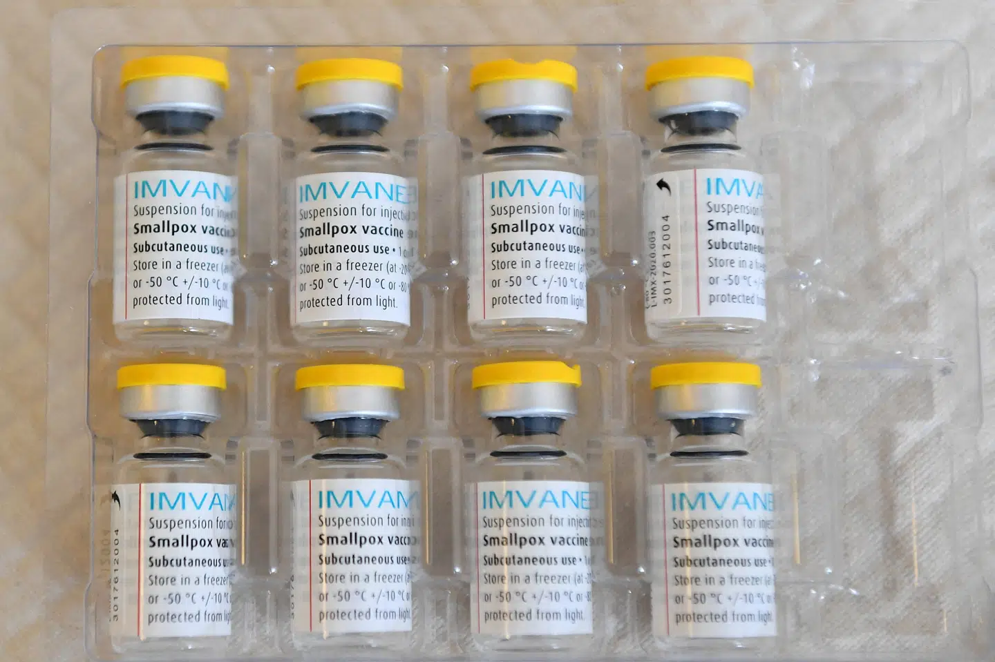 Bavarian Nordics vaccine, som bruges mod mpox, hedder Imvanex. Selv om Bavarian Nordic opjusterede sine forventninger torsdag, er selskabet alligevel faldet med over tre procent fredag. (Arkivfoto).