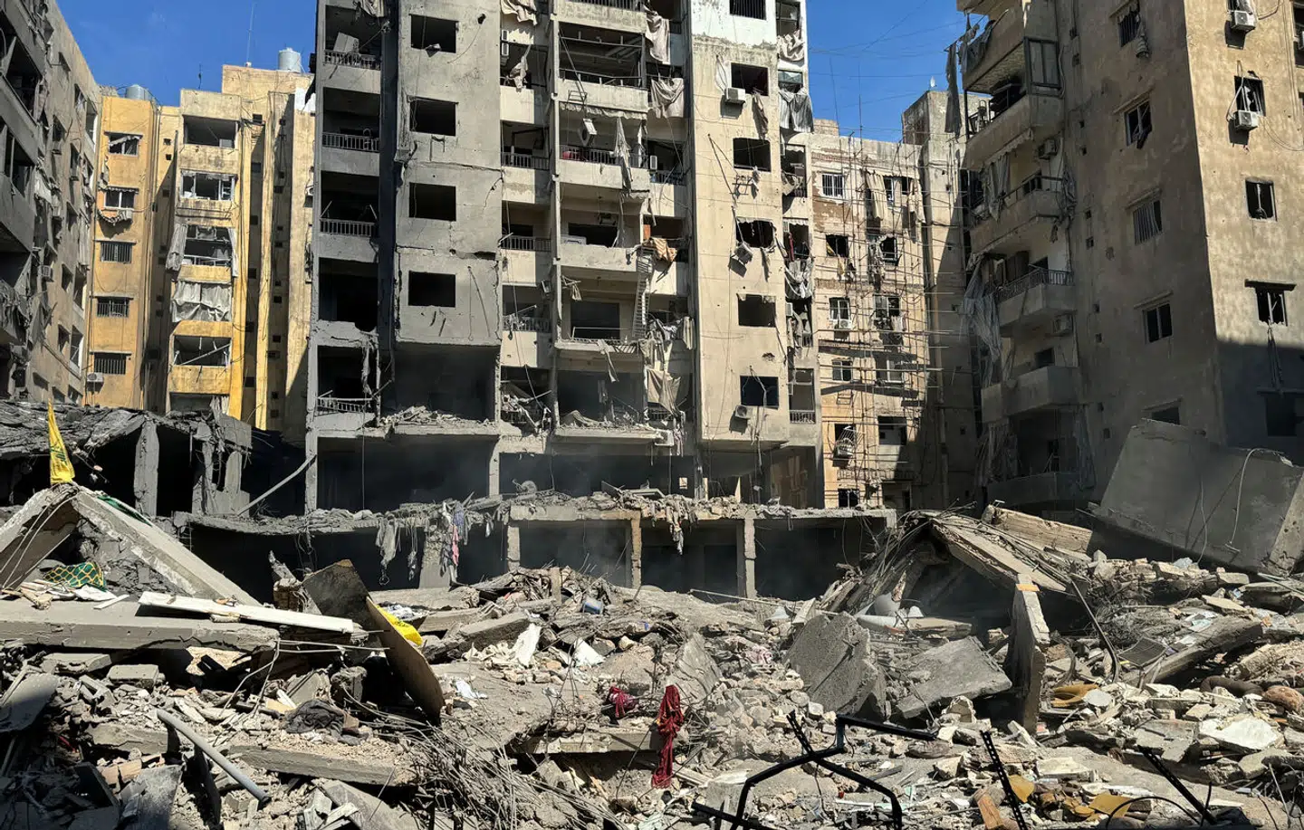 Ødelæggelserne i det sydlige Beirut efter det israelske angreb, der slog Nasrallah ihjel. Foto: Ahmad Al-Kerdi, Scanpix