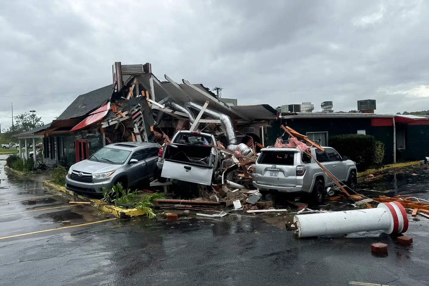 Et billede af ødelæggelserne fra orkanen Helene i North Carolina 27. september.
