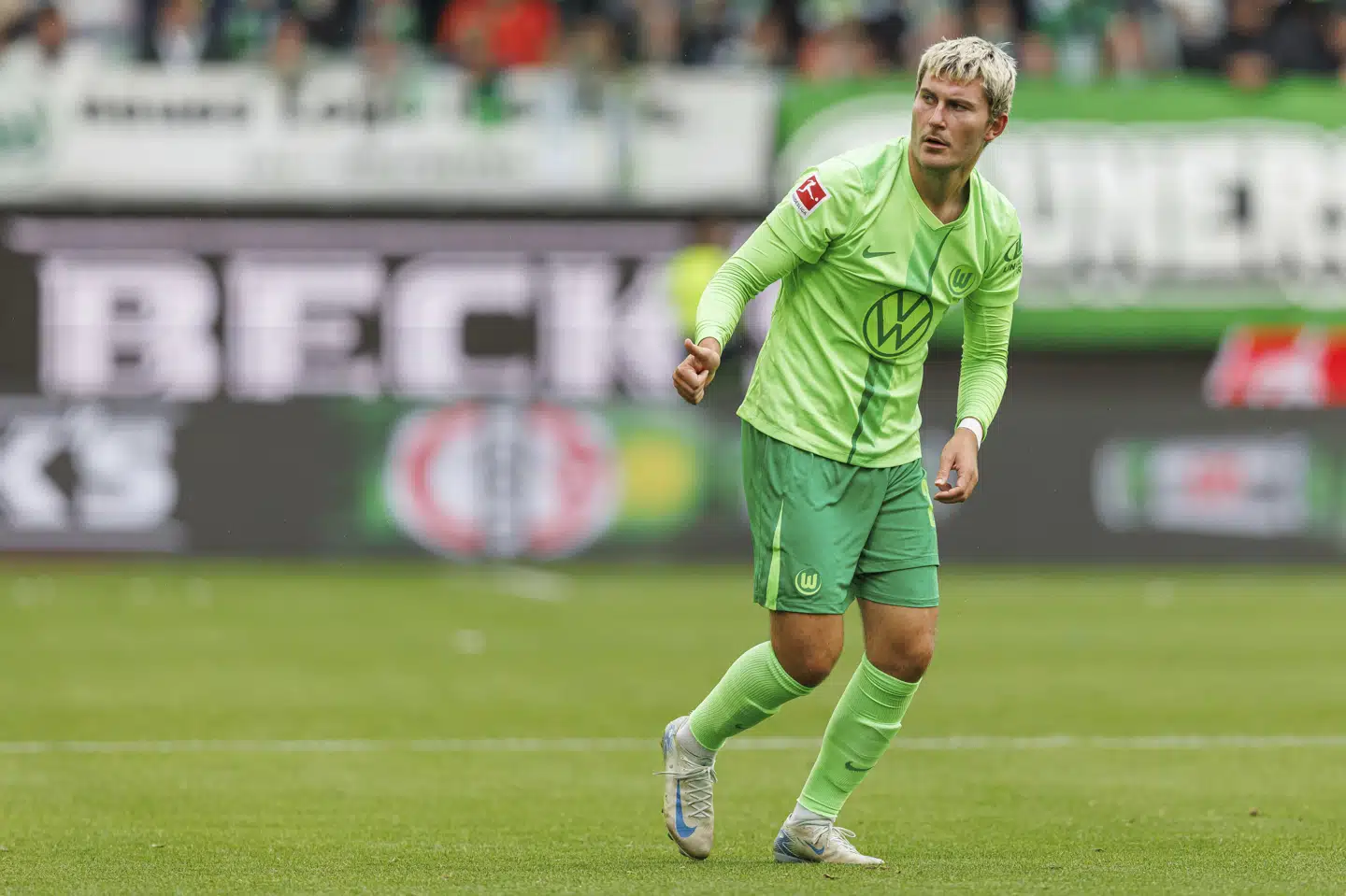 Jonas Wind scorede for anden kamp i streg, da Wolfsburg lørdag vandt over Bochum. (Arkivfoto).