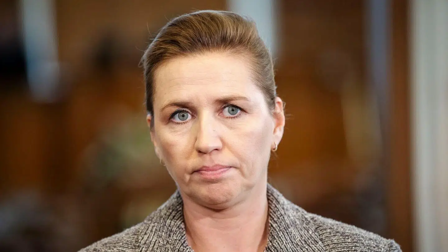 Statsminister Mette Frederiksen (S) møder pressen i forbindelse med åbningsdebatten i Folketinget på Christiansborg Slot i København torsdag den 3. oktober 2024.