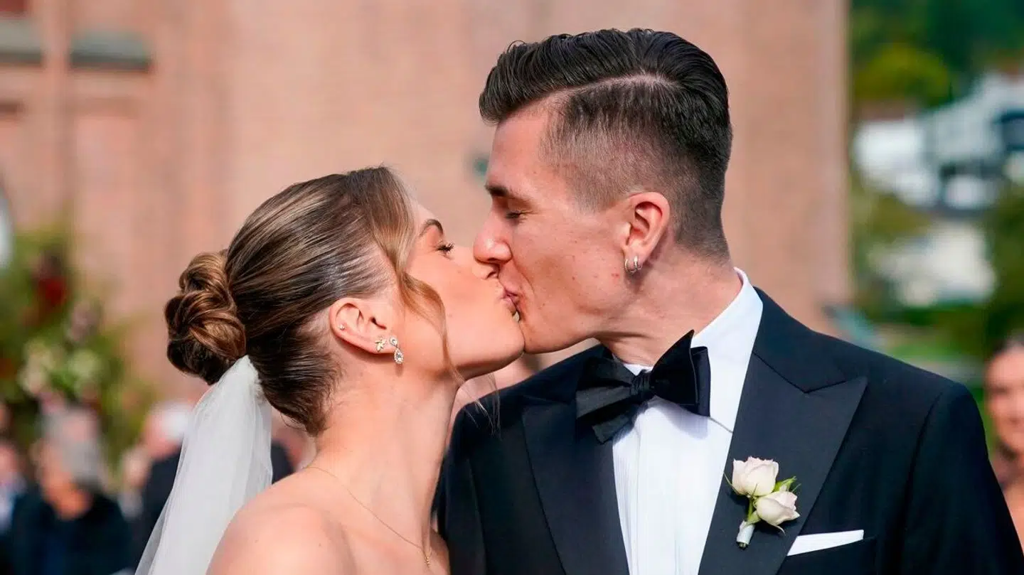 Jakob Ingebrigtsen sammen med sin hustru, Elisabeth.