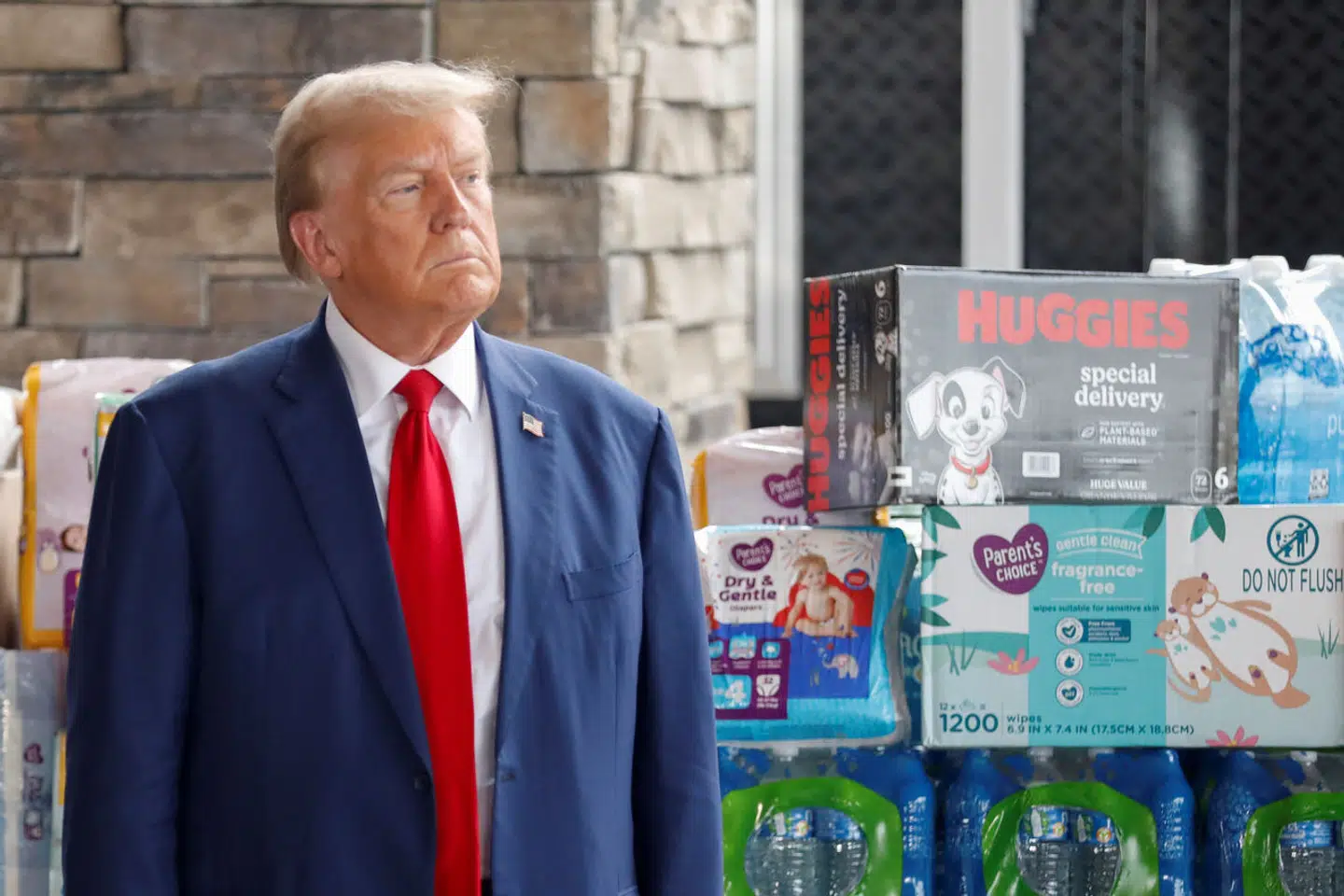 Trump ved pressekonference i staten Georgia, der blev ramt af orkanen Helene. Arkivfoto: Octavio Jones, Scanpix