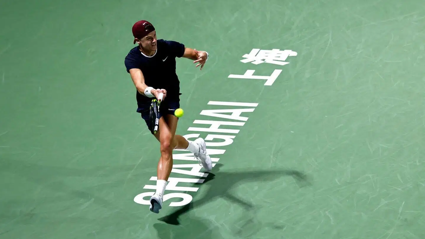 Tennis - Shanghai Masters - Qizhong Forest Sports City Arena, Shanghai, China - October 9, 2024 Denmark's Holger Rune in action during his round of 16 match against Taylor Fritz of the U.S. REUTERS/Tingshu Wang