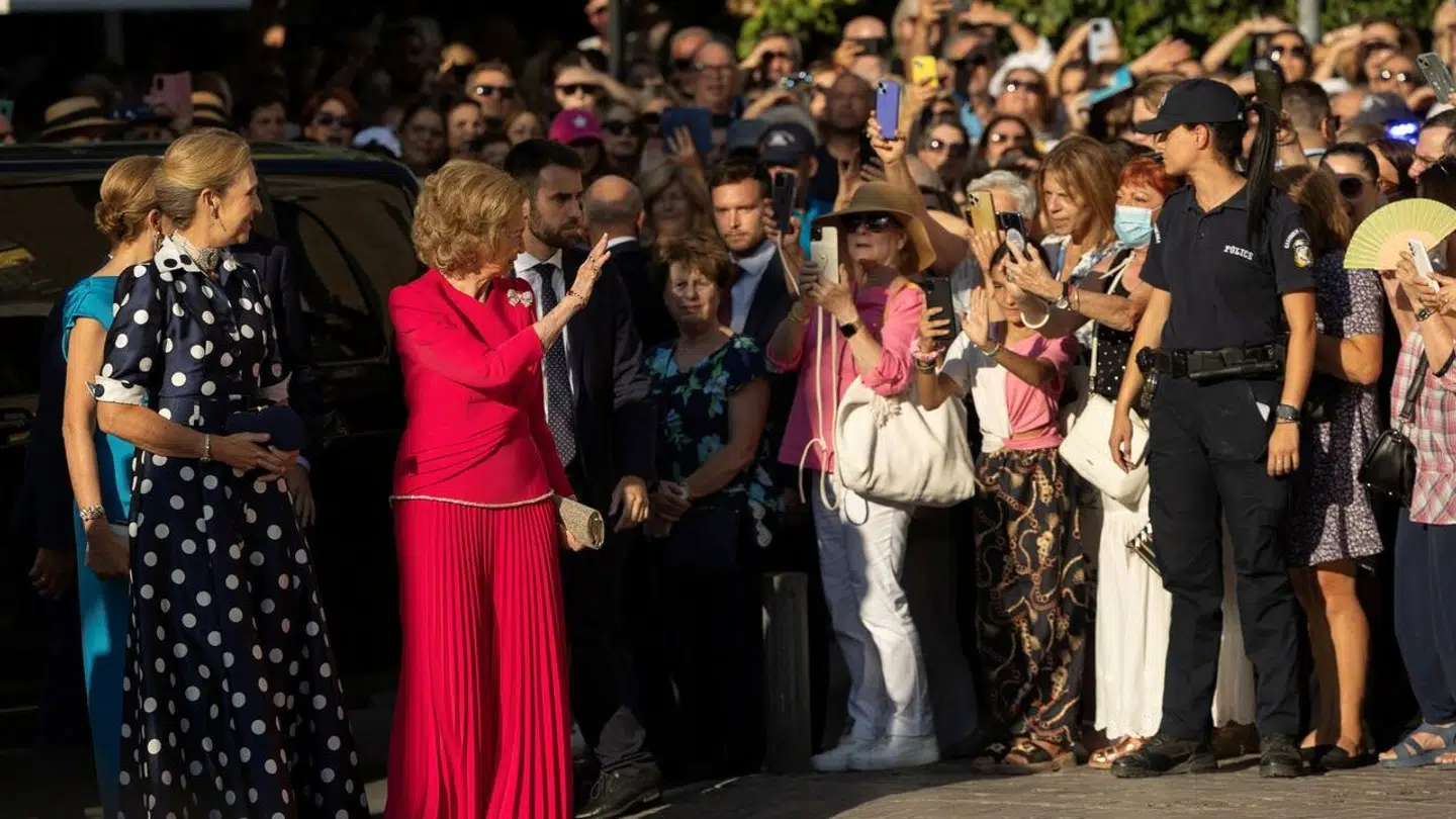 Den spanske dronning Sofie deltog i prinsesse Theodoras bryllup i Athen.