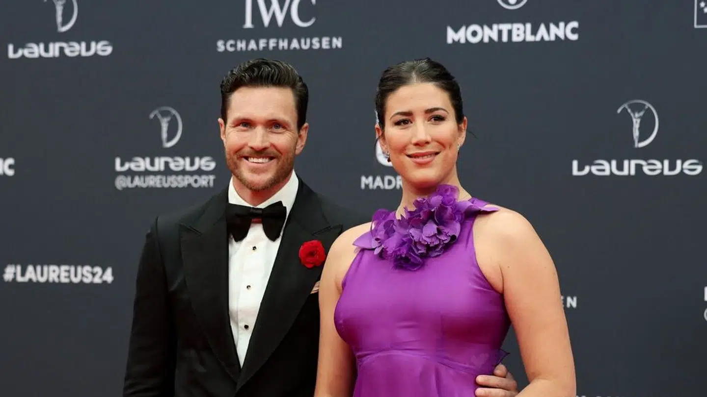 Garbiñe Muguruza med sin mand Arthur Borges.