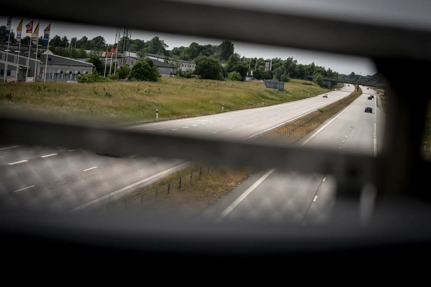 En genstand blev fredag aften kastet fra en motorvejsbro nær Fredericia. (Arkivfoto).