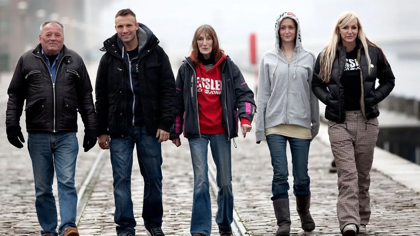 Her ses Mikkel Kessler sammen med sin far, Ole Kessler, sin mor, Ann Christiansen, niecen, Stephanie Christiansen, og søsteren, Linse Christiansen.