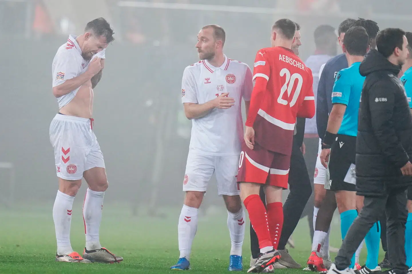 UEFA Nations League-kampen mellem Schweiz og Danmark på Kybunpark i St. Gallen, Schweiz, tirsdag den 15. oktober 2024.