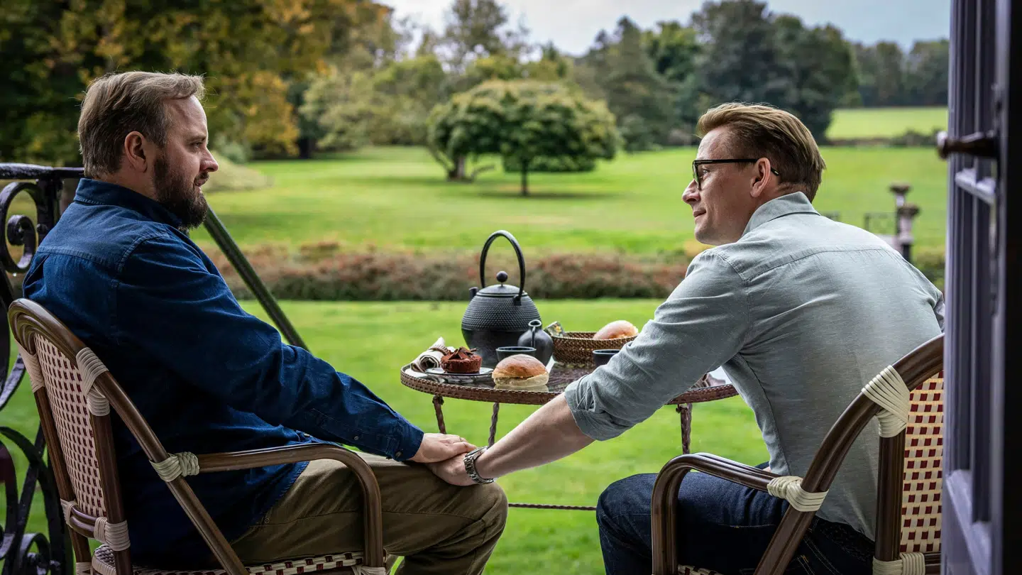 Magnus Millang og Esben Smed spiller par i 'Familier som vores'.