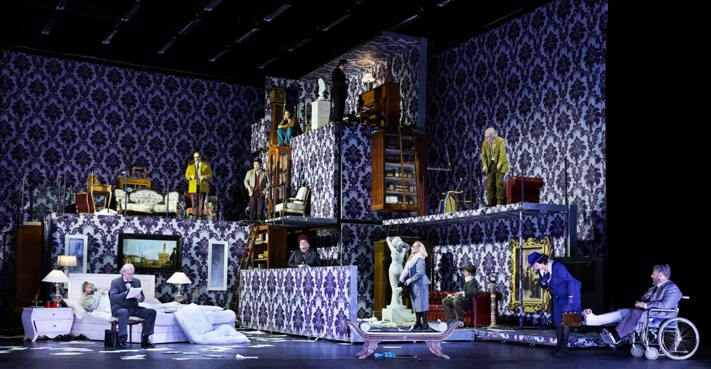 Scenen er sat til det store arveopgør i »Gianni Schicchi«.