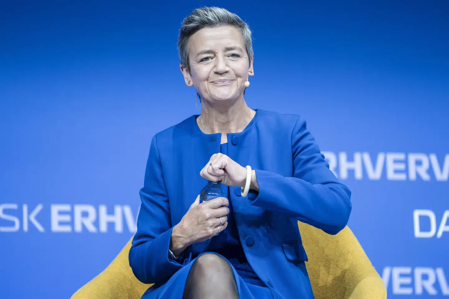 Margrethe Vestager var på scenen, da Dansk Erhvervs holdt årsdag i september. Hun vender snart tilbage til Danmark permanent, når hendes tid som EU-kommissær er forbi. (Arkivfoto).
