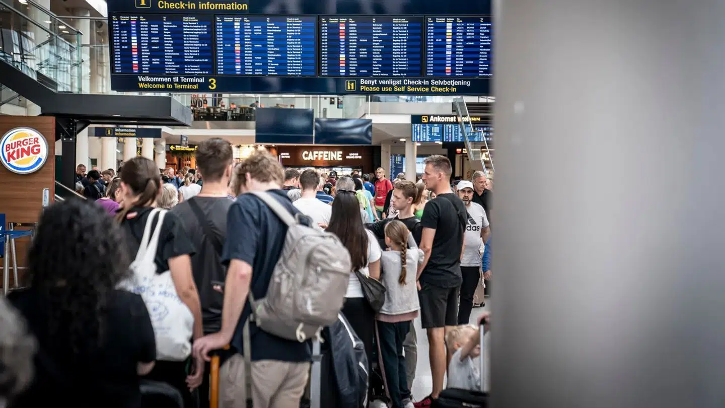 Passagerer i Københavns Lufthavn, juli 2022.