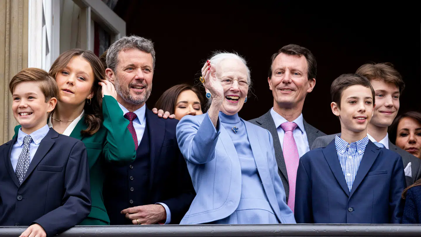 Den kongelige familie i april 2023.