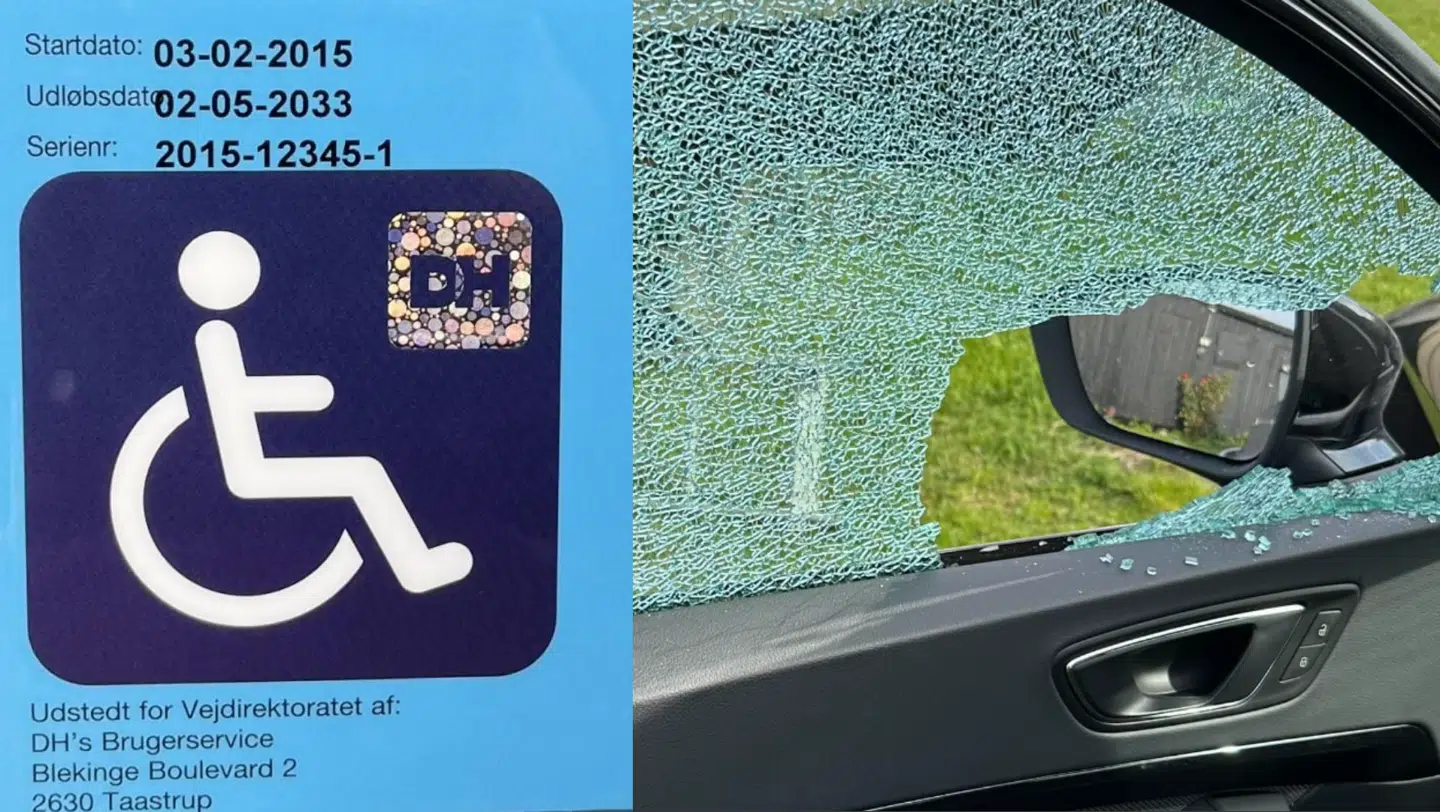 Sådan så Tony Olsen bil ud, efter han fik stjålet sit handicapparkeringskort.