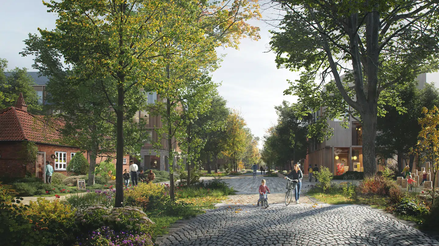 Visionen er at skabe et blødt byrum for særligt gående og cyklister.