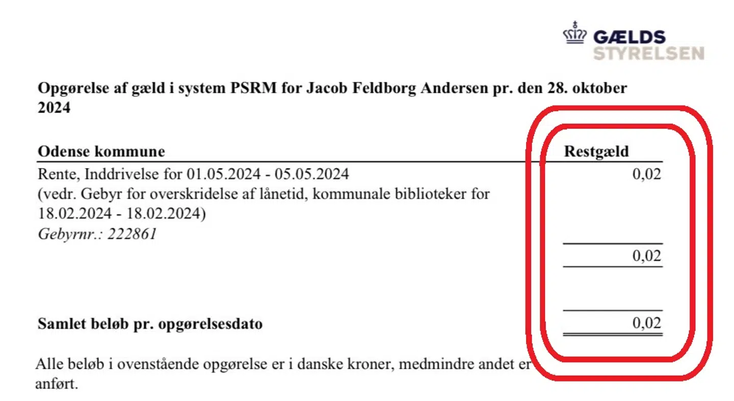 Jacob Andersen skyldte to øre til det offentlige. Han siger til B.T., at han nu har betalt sin gæld via Mobilepay