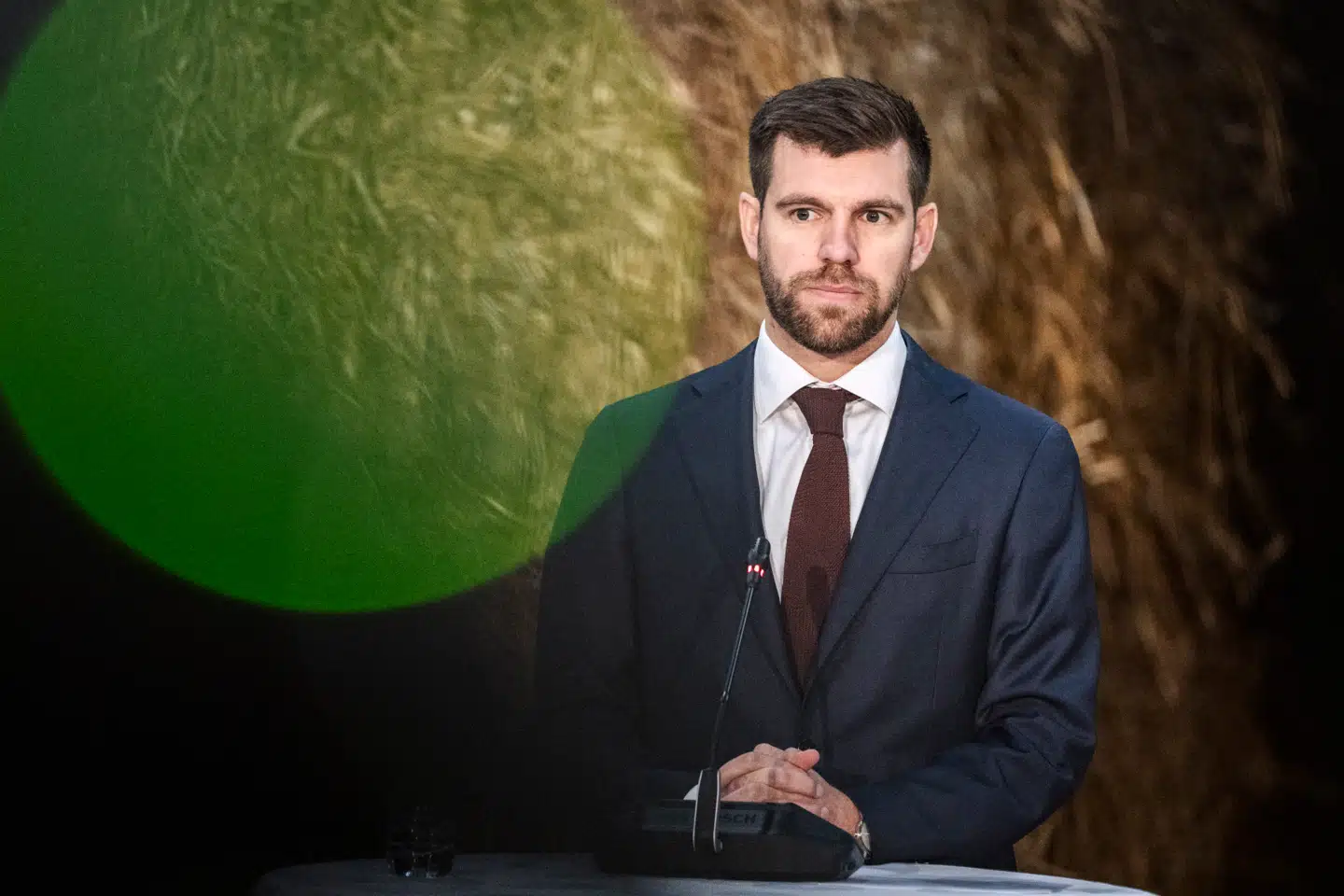 By-, land- og kirkeminister Morten Dahlin under præsentation af udspil til Produktionsdanmark hos virksomheden Meliora Bio Aps i Kalundborg fredag den 25. oktober 2024.