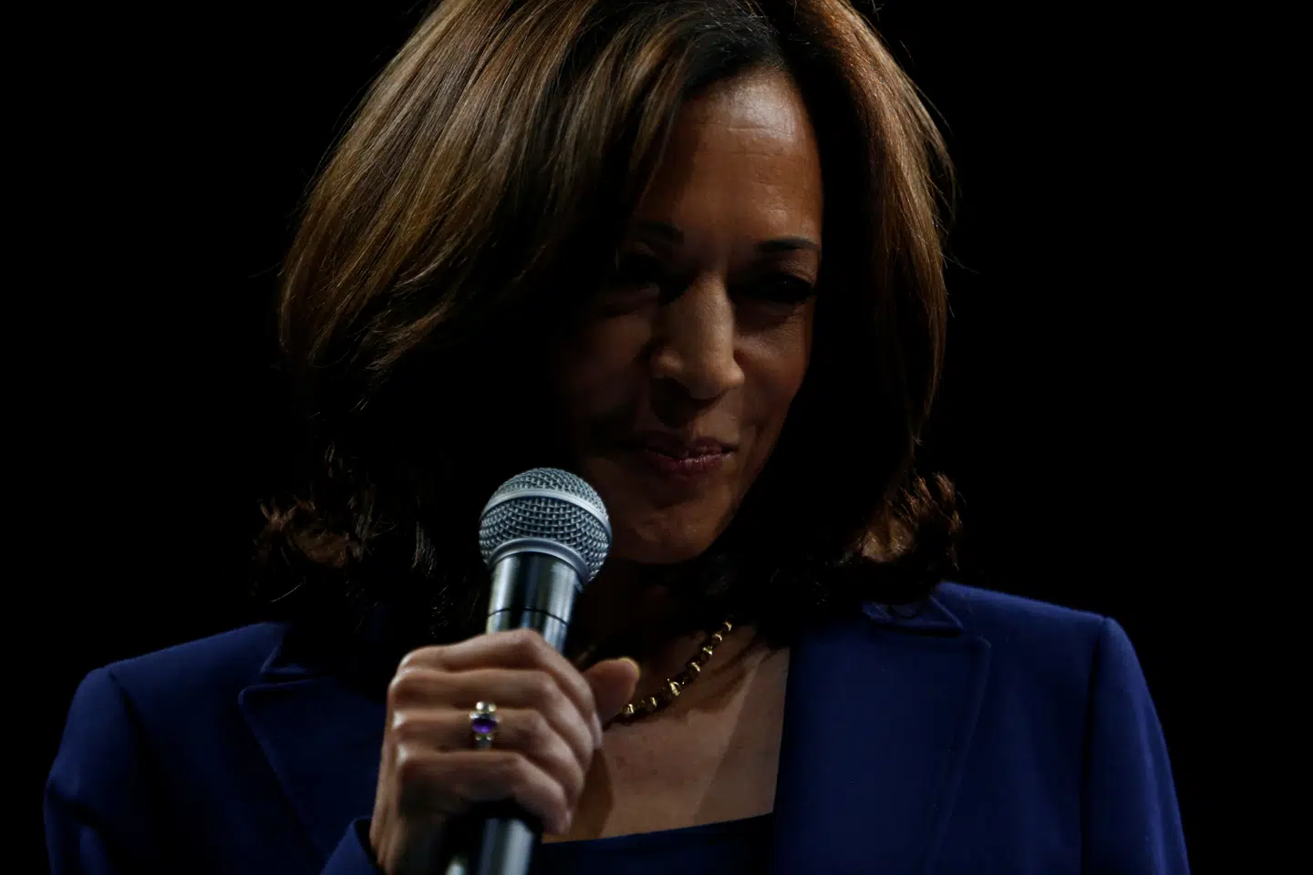 Kamala Harris ses her under en tale i Iowa tilbage i 2019.