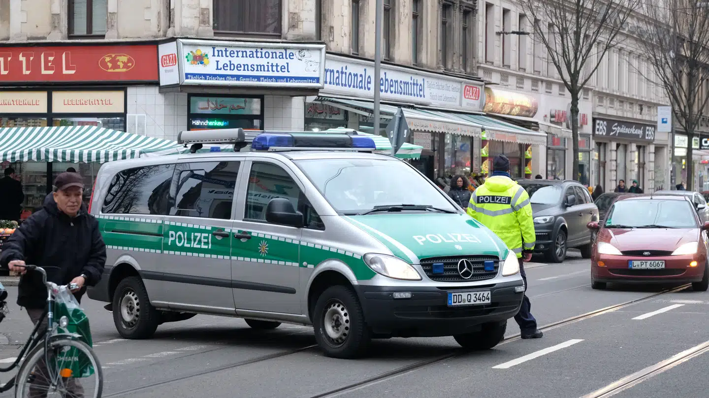 Politiaktion i Leipzig i 2018. Arkivfoto: Sebastian Willnow, Scanpix