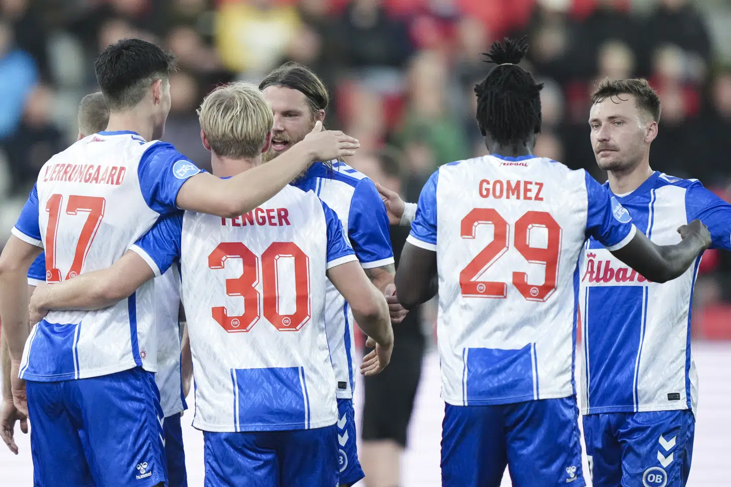 OB fører Danmarks næstbedste fodboldrække med 12 point ned til Fredericia efter 16 kampe. (Arkivfoto).