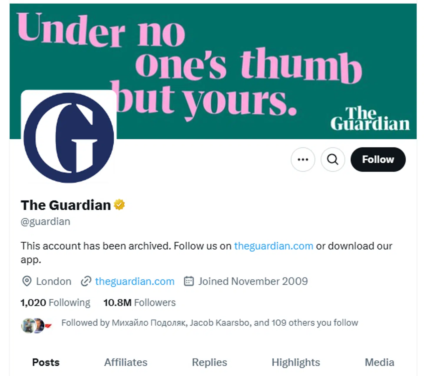Sådan præsenterer The Guardian sit exit fra X – på X.