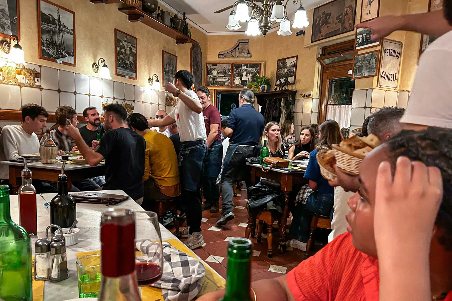 Hvis man kan finde et godt trattoria i Firenze, så er der altid knald på.