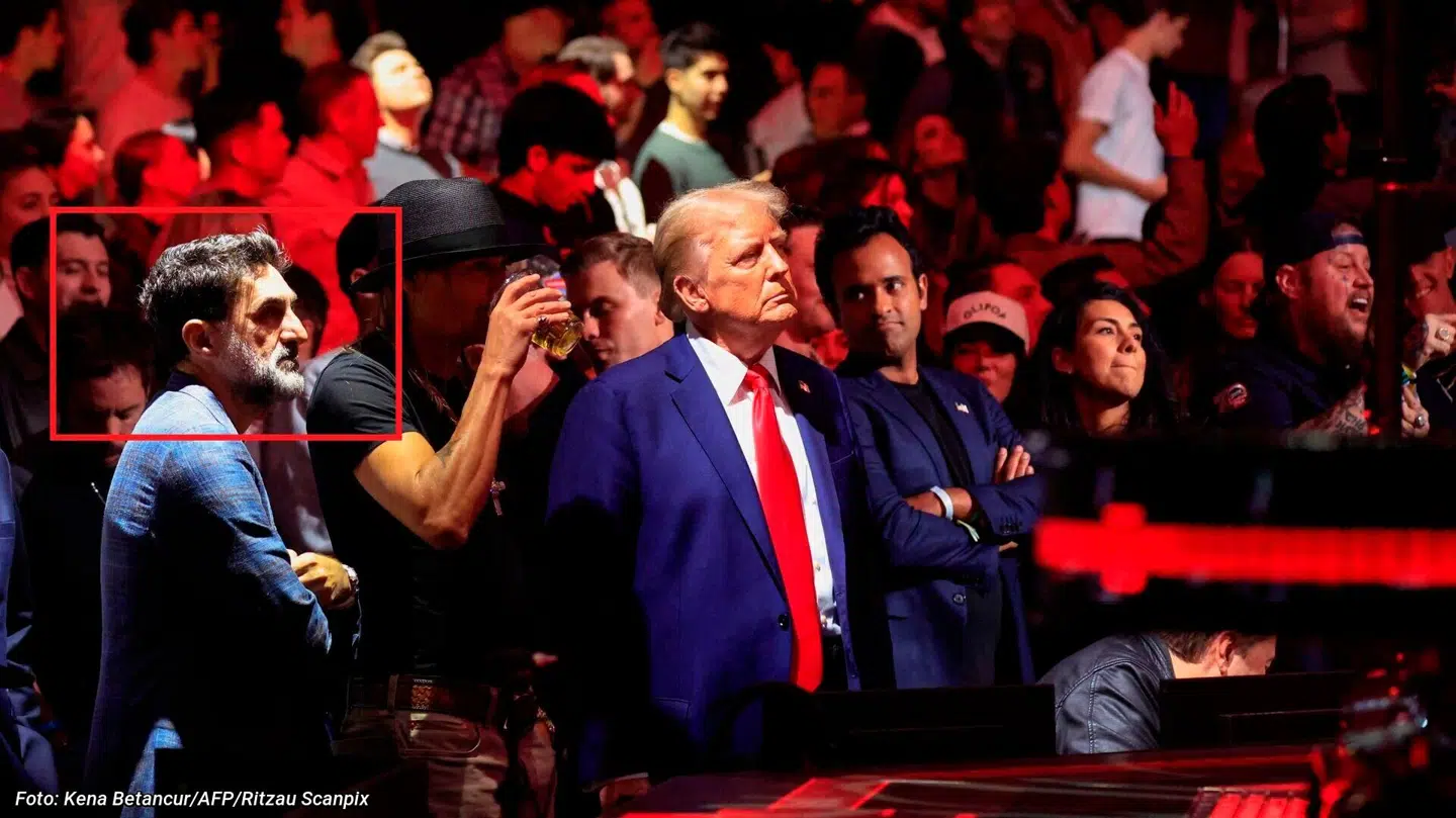 Donald Trump til UFC-stævne i New York. Her var han flankeret af en for mange ukendt mand. Men han er ikke en hr-hvem-som-helst.