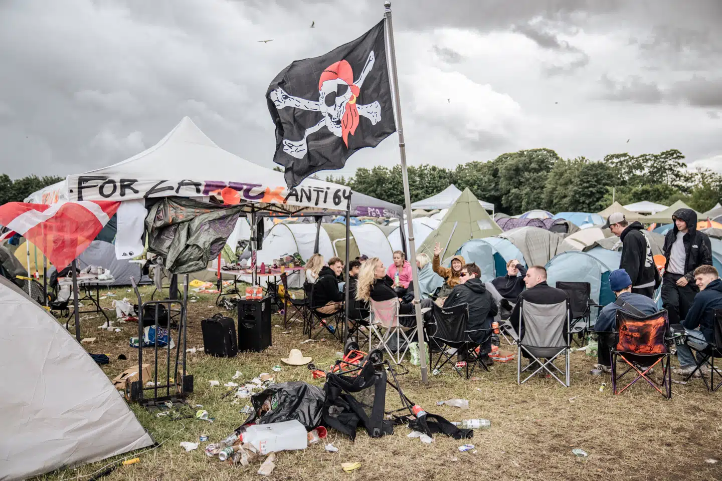 Liv i campingområdet på Roskilde Festival, fredag den 5. juli 2024. (Foto: Thomas Traasdahl/Scanpix 2024)