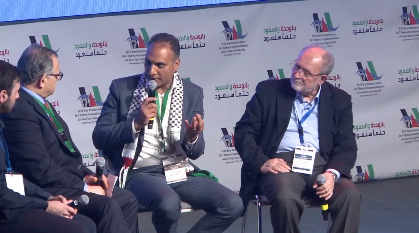 Her ses Rabih Azad-Ahmad i en paneldebat til European Palestinians Conference i Brøndby i 2019.