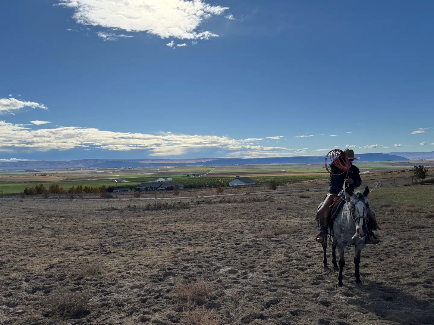 På de mange tusind hektar land- brugsjord, som familien Allred råder over, bliver dyrket alt fra hvede til æbler ligesom noget af jorden i perioder for lov at passe sig selv, så det igen kan blive næringsrig landbrugsjord.