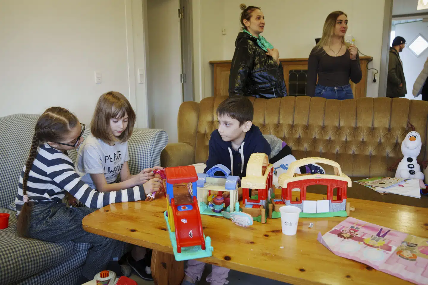 Her ses nogle af de ukrainere, der kom til Danmark umiddelbart efter Ruslands invasion af Ukraine. Billedet er fra marts 2022. (Arkivfoto).