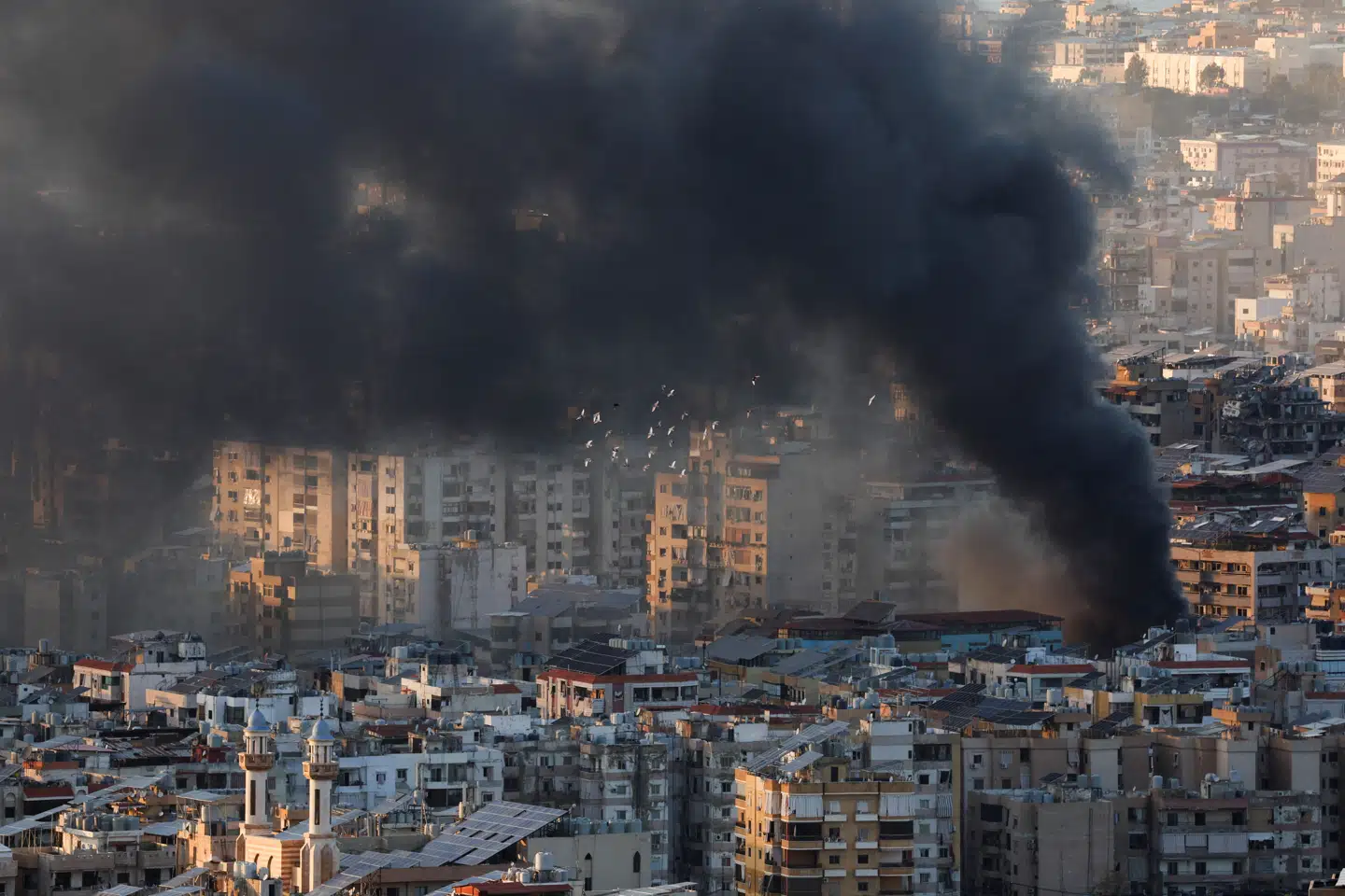 Israel har optrappet sin bombekampagne mod Beirut de seneste dage. Tirsdag aften ventes det israelske sikkerhedskabinet at tage stilling til et amerikansk forslag til en våbenhvile.