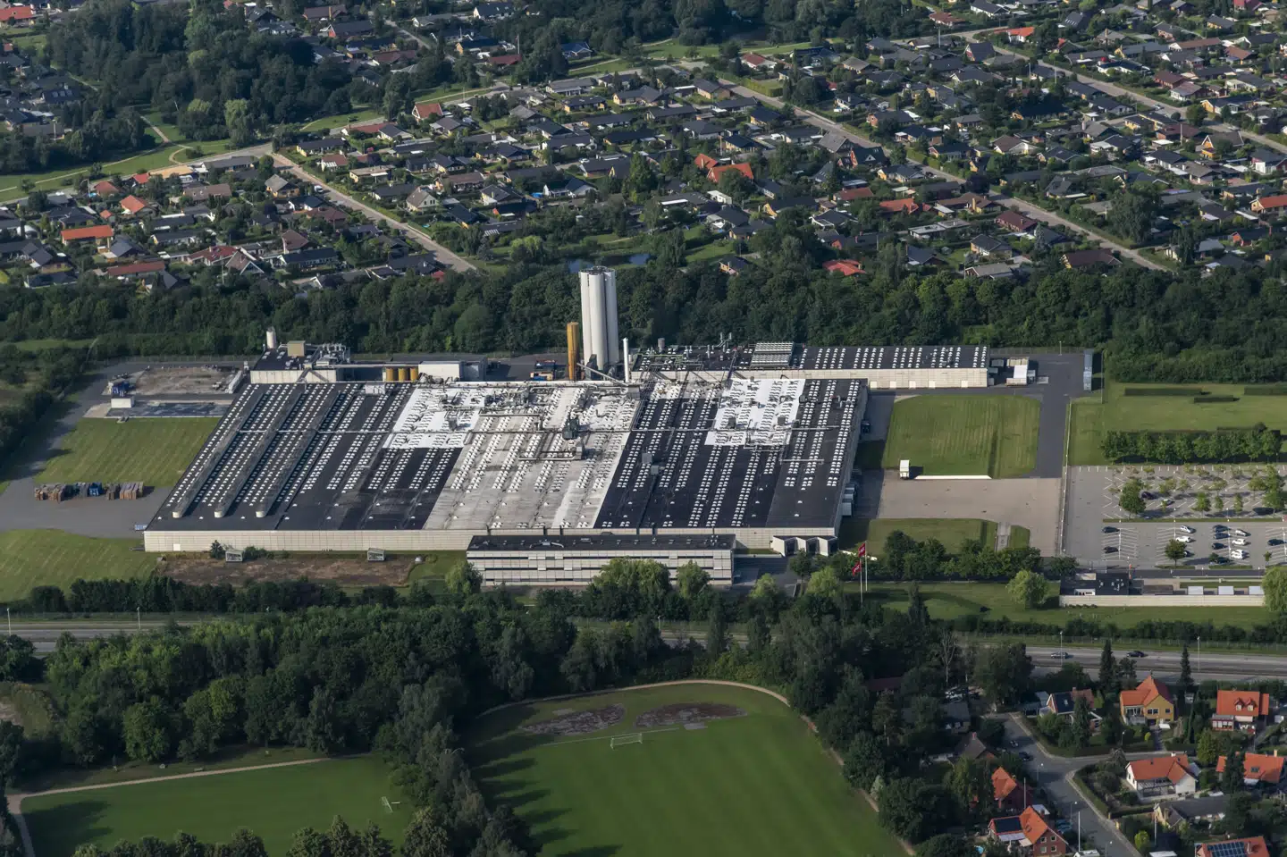 Toms chokoladefabrik i Ballerup set fra luften. (Arkivfoto).