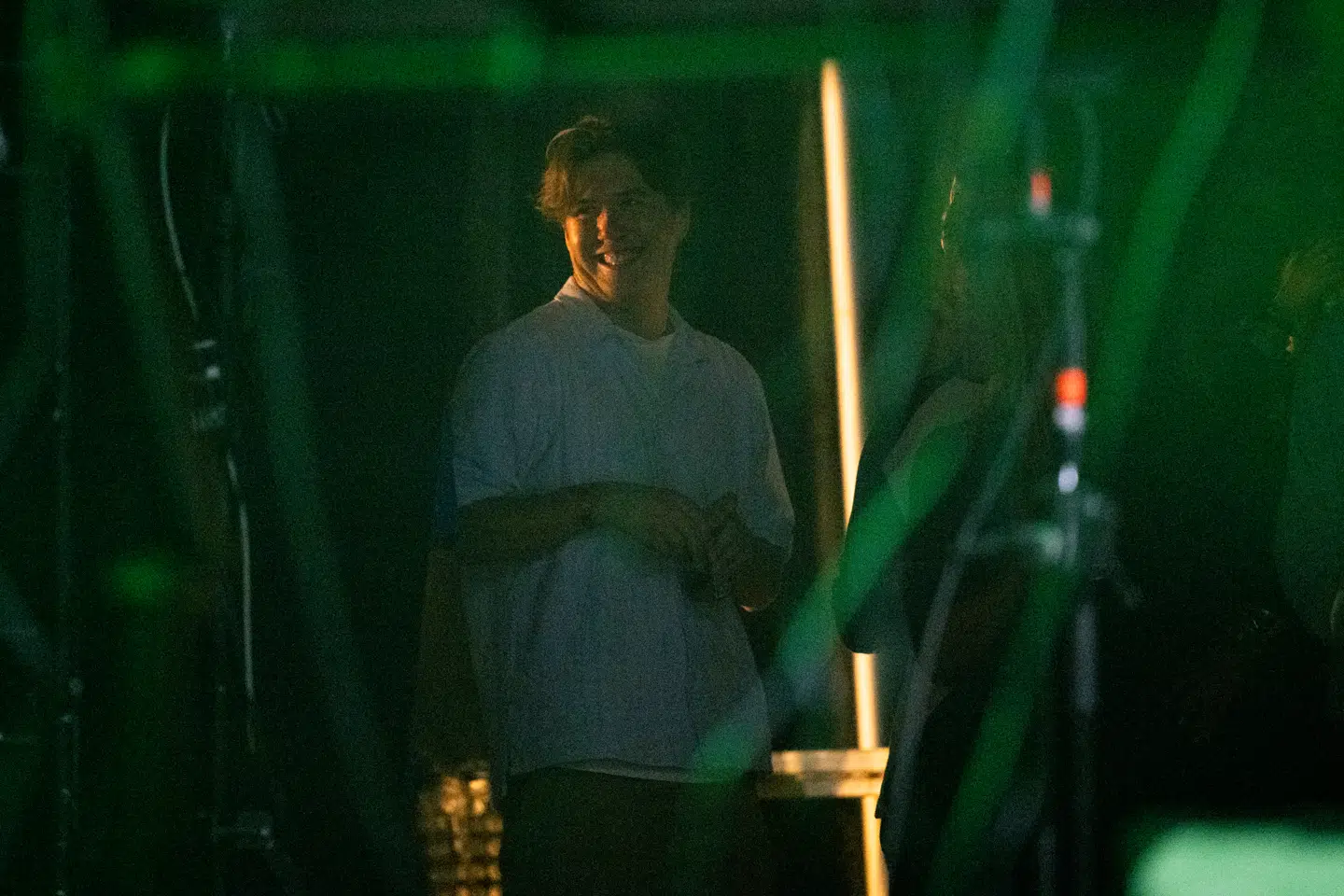 Også til årets Smukfest var kronprins Christian at finde backstage til Thor Farlovs koncert.