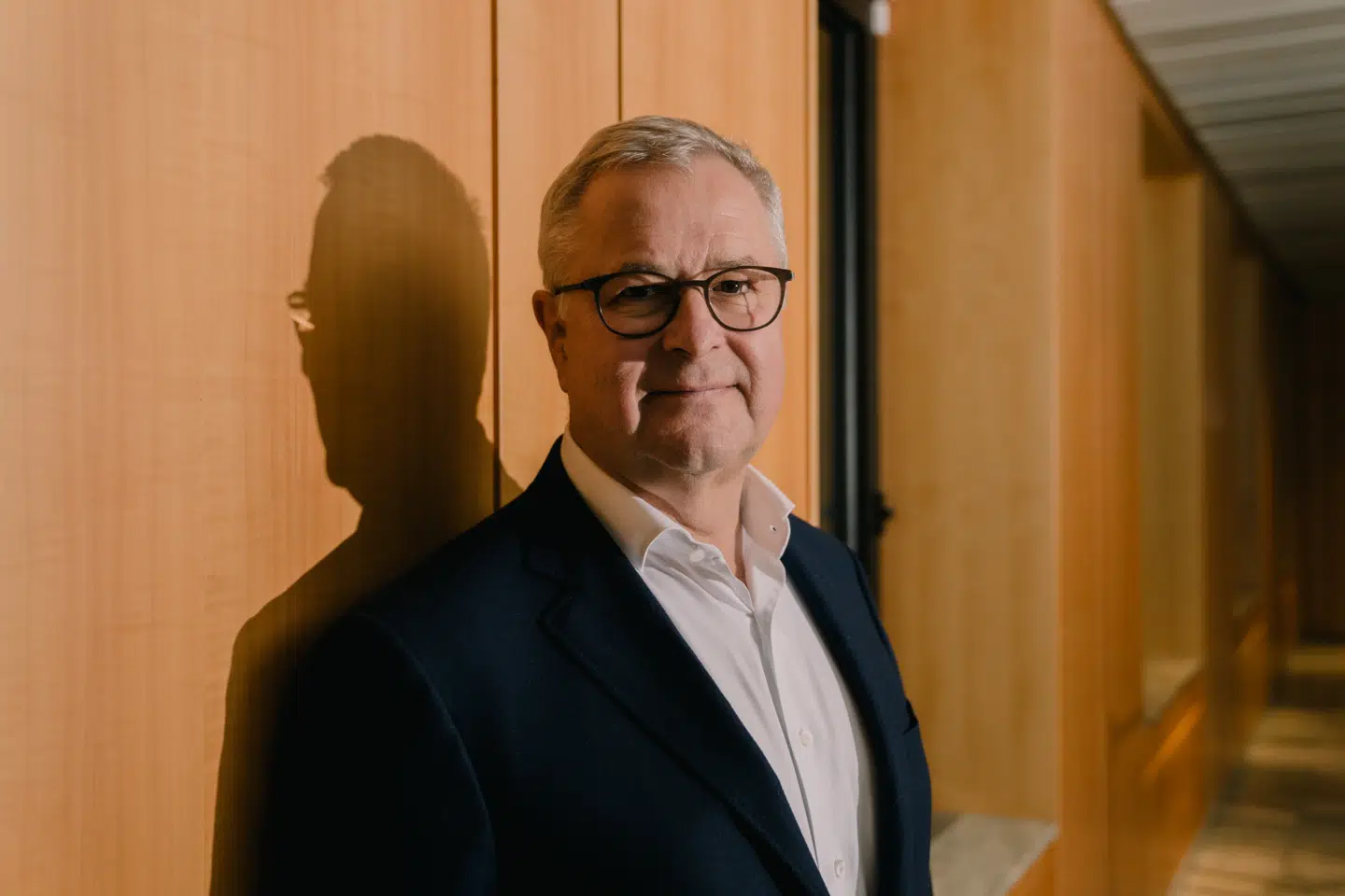 Søren Skou i sit tidligere job som topchef for Mærsk. Om en lille måned rykker han ind som formand for slagterigiganten Danish Crown.