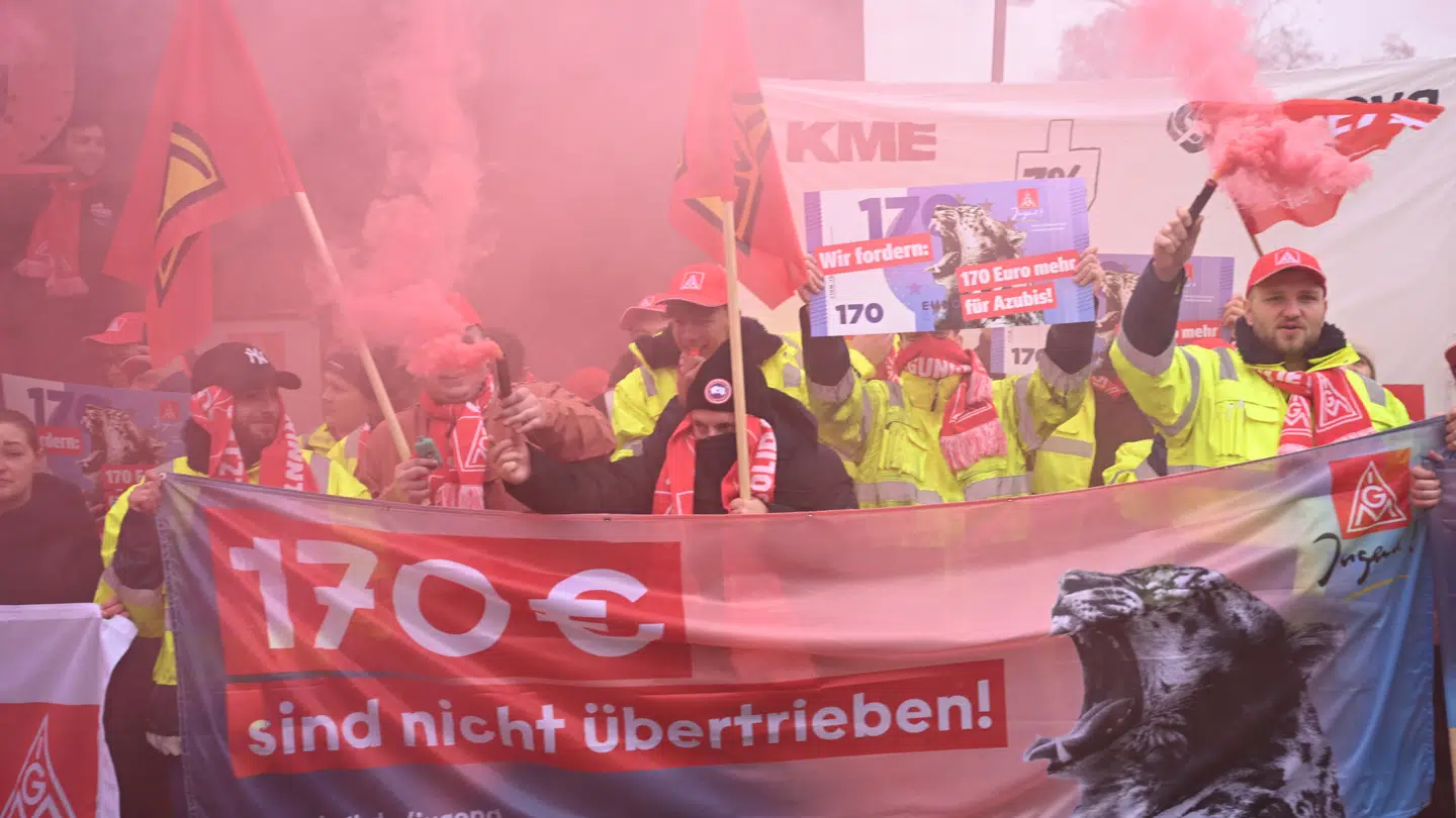 Her ses ansatte på Volkswagen under en strejke 6. november.