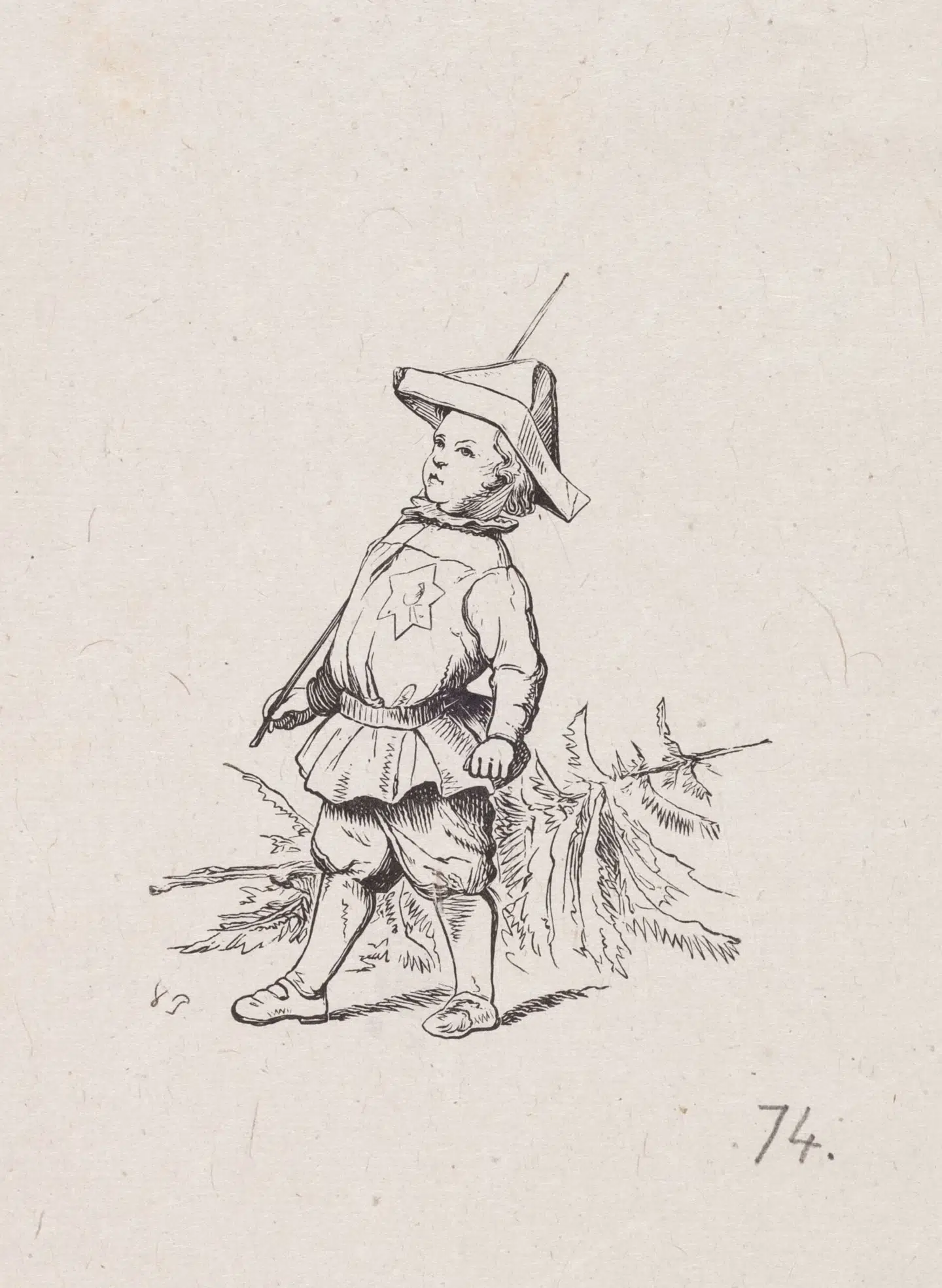 Illustration til 'Grantræet' i H.C. Andersens 'Eventyr og Historier' (1870-1873). Xylografi: H.P. Hansen