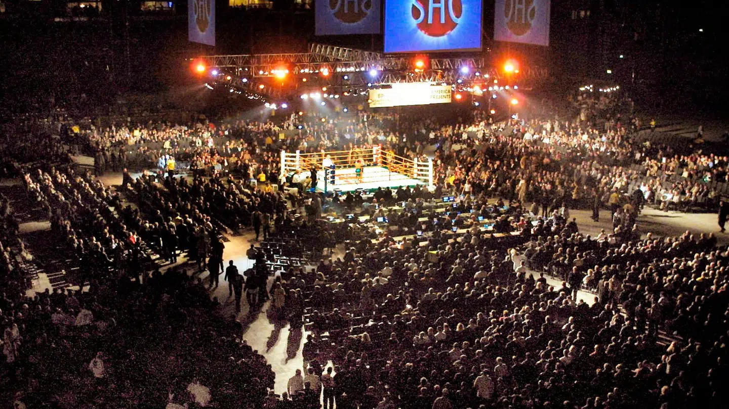 Sådan så Parken ud 13. oktober, 2001, hvor Nielsen mødte Mike Tyson.