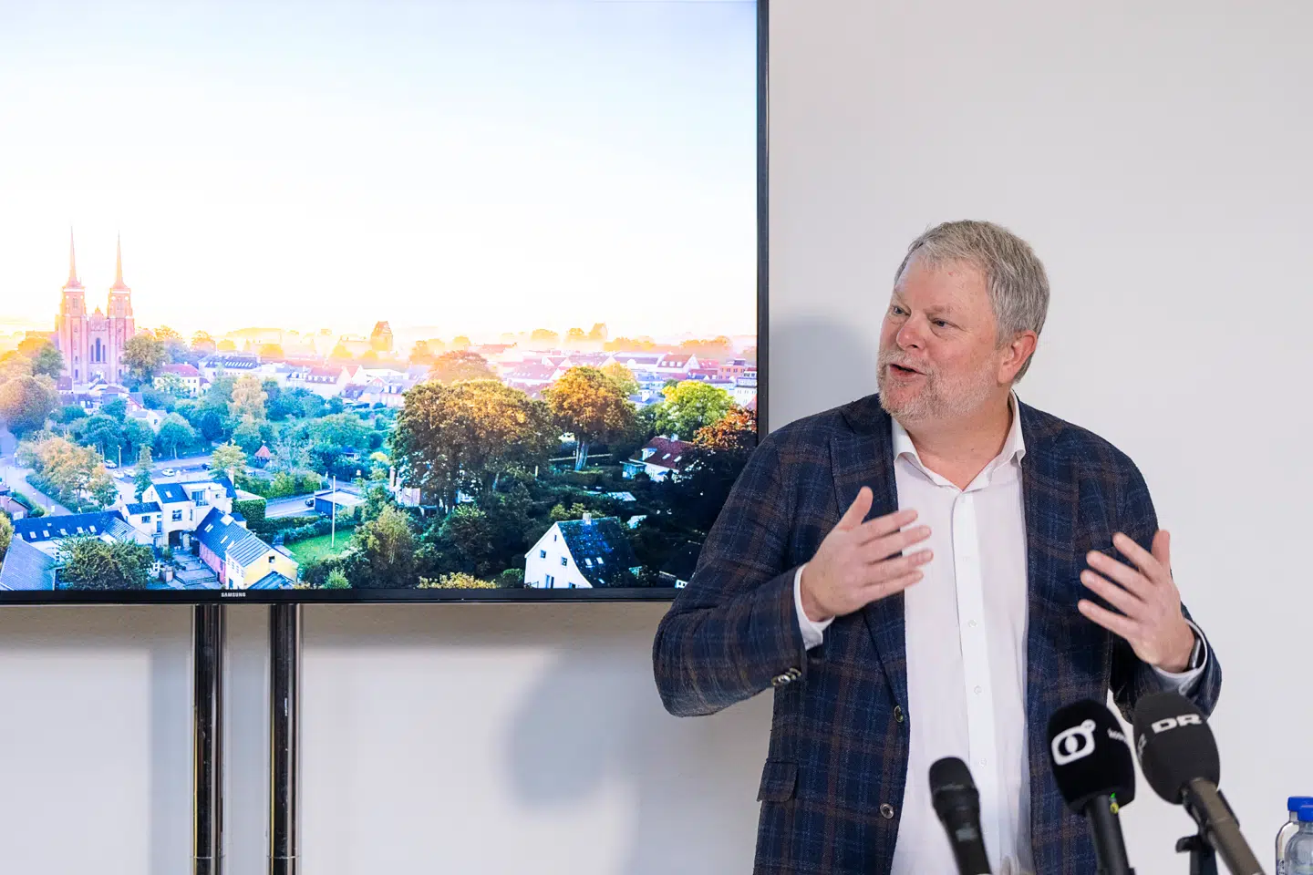 Roskildes borgmester Tomas Breddam ved pressemødet i Det Kongelige Palæ. Foto: Claus Bech, Scanpix