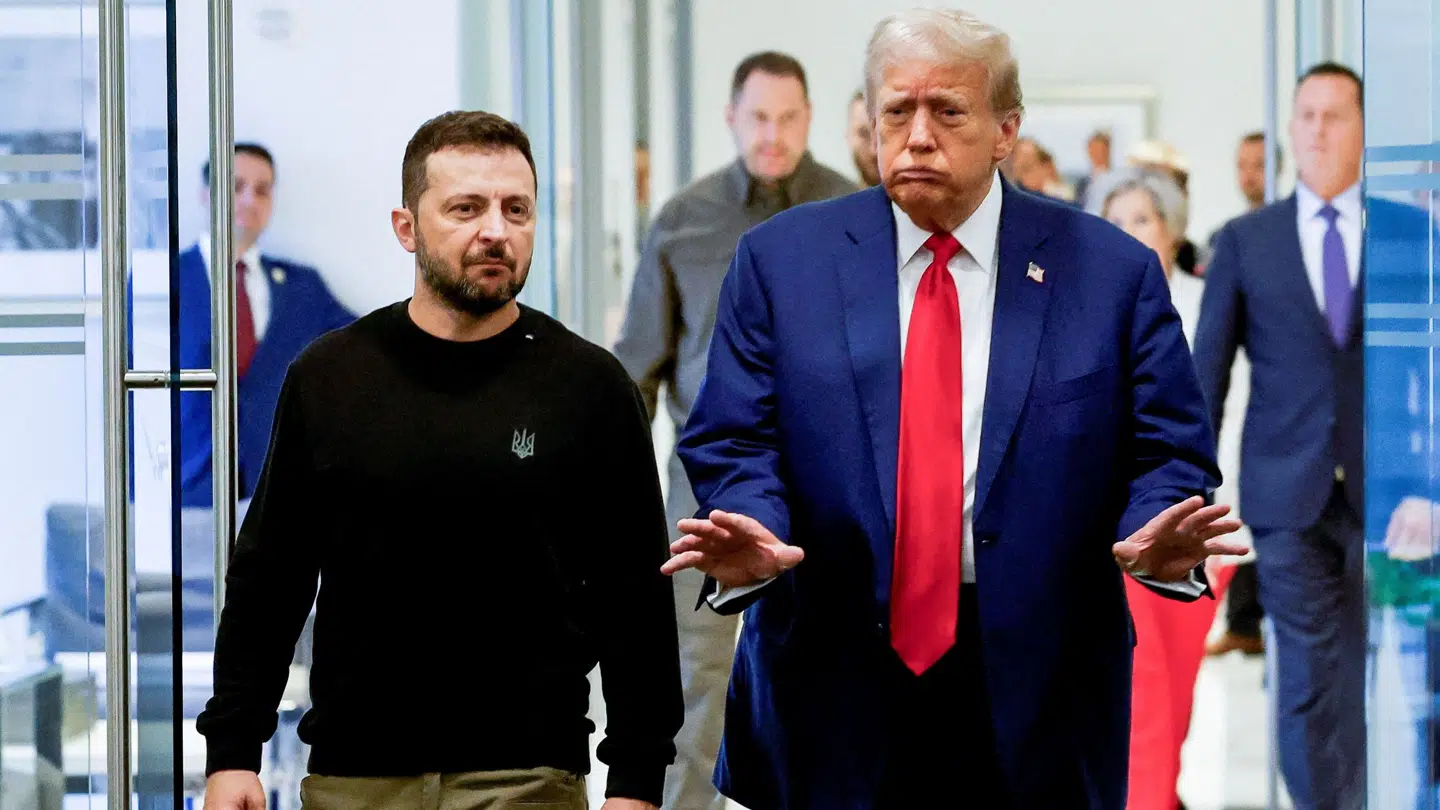 Donald Trump med Volodymyr Zelenskyj i september, hvor den ukrainske præsident fremlagde sin plan for en ukrainsk sejr.