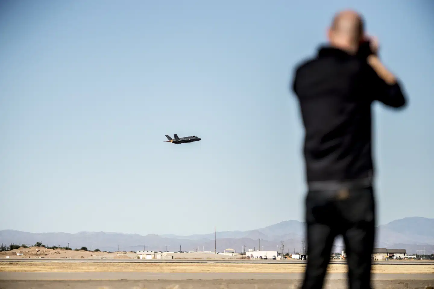 F35-kampfly på Luke Air Force Base i Arizona i USA hvor de opholder sig, inden de leveres til Danmark.