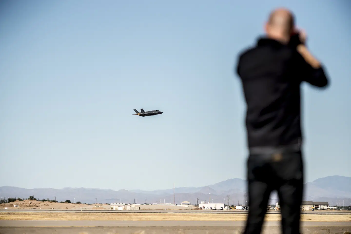 F35-kampfly på Luke Air Force Base i Arizona i USA hvor de opholder sig, inden de leveres til Danmark.