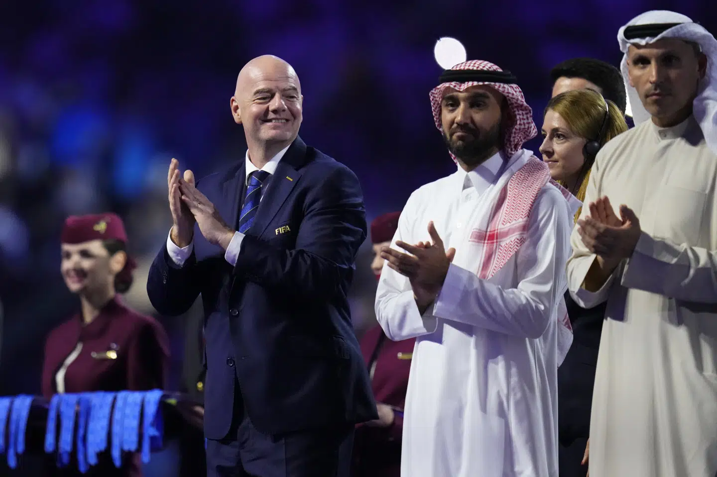 Præsident Gianni Infantino og Fifa har givet Saudi-Arabiens bud på VM 419,8 af 500 mulige point. Det er det højeste givet til et værtsland ud fra den skala. (Arkivfoto).