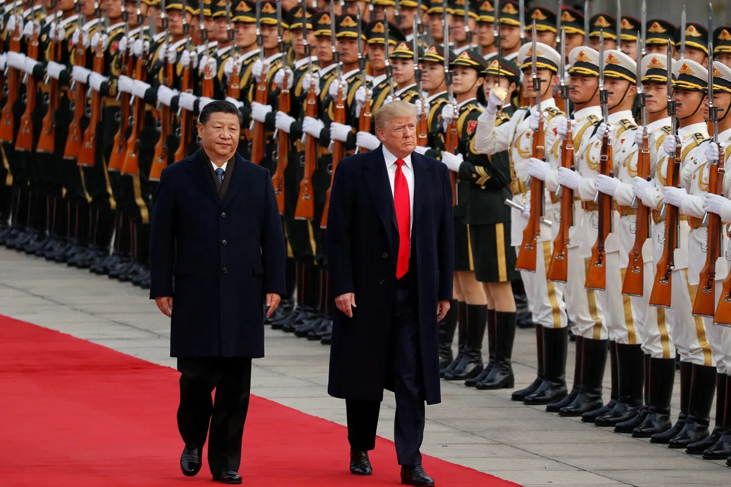 USA's nyvalgte præsident, Donald Trump, og Kinas præsident, Xi Jinping, har tidligere mødt hinanden under et besøg i Kina den 9. november 2017. Det var under Trumps sidste præsidentperiode. (Arkivfoto).