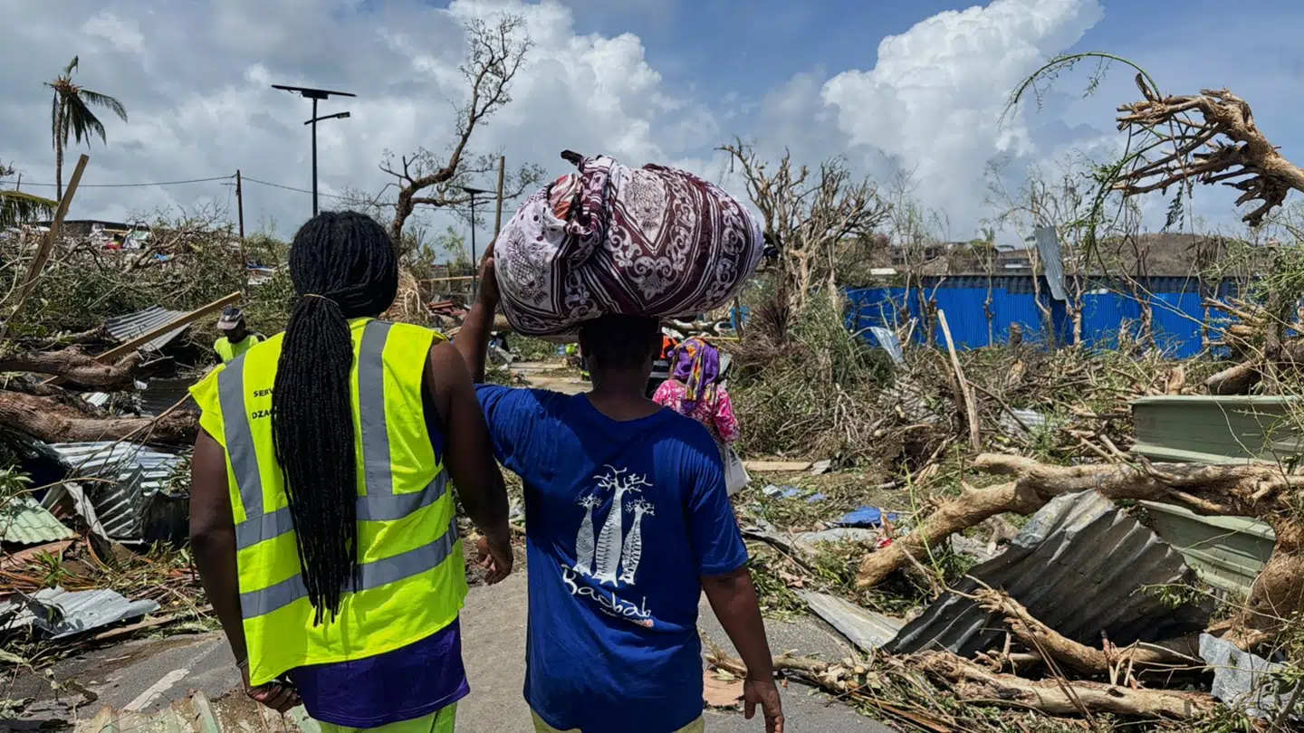 Ødelæggelserne i går på Labattoir, Mayotte. Foto: Chafion Madi, Scanpix